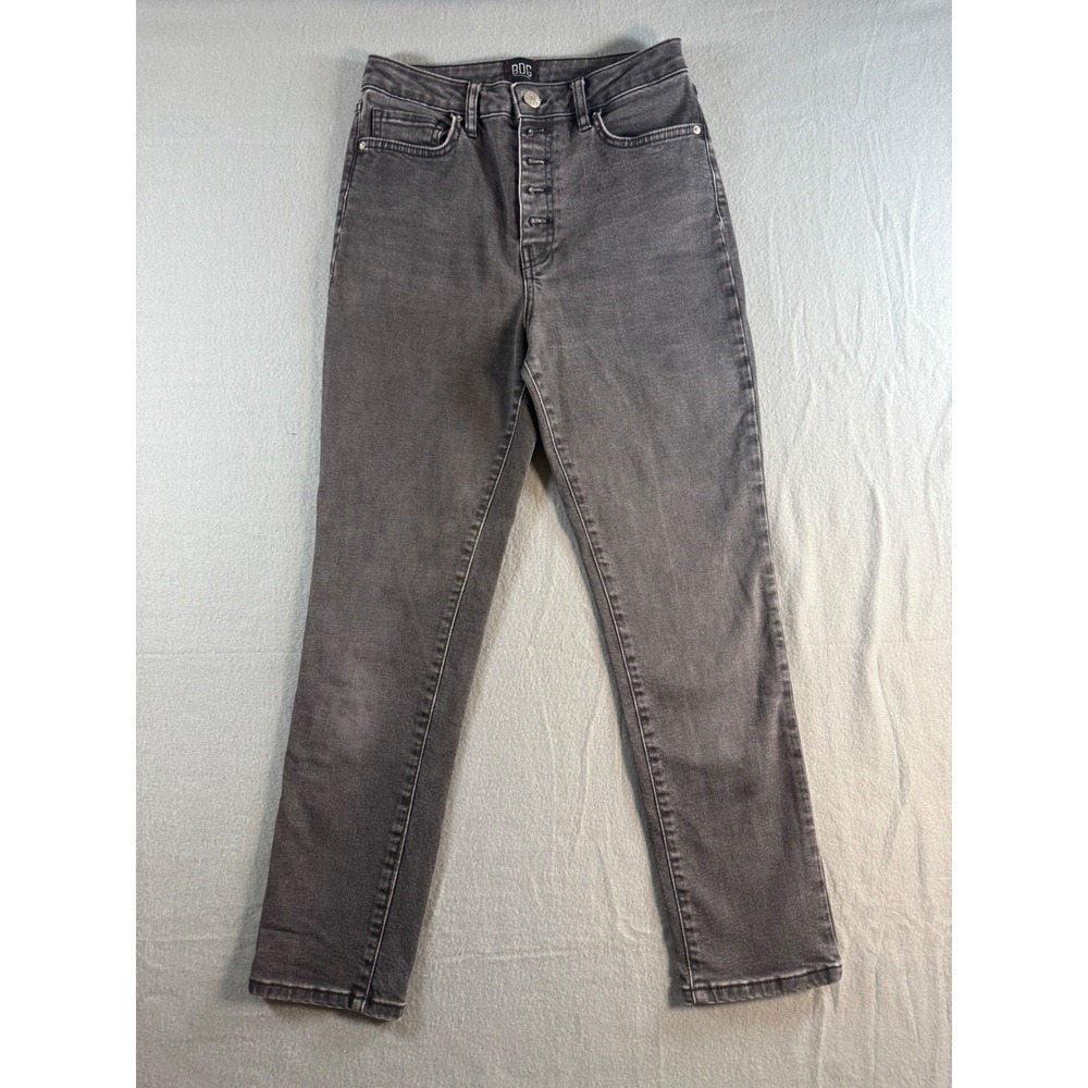 BDG Urban Outfitters Girlfriend High Rise Jeans Washed Black Button Fly 28